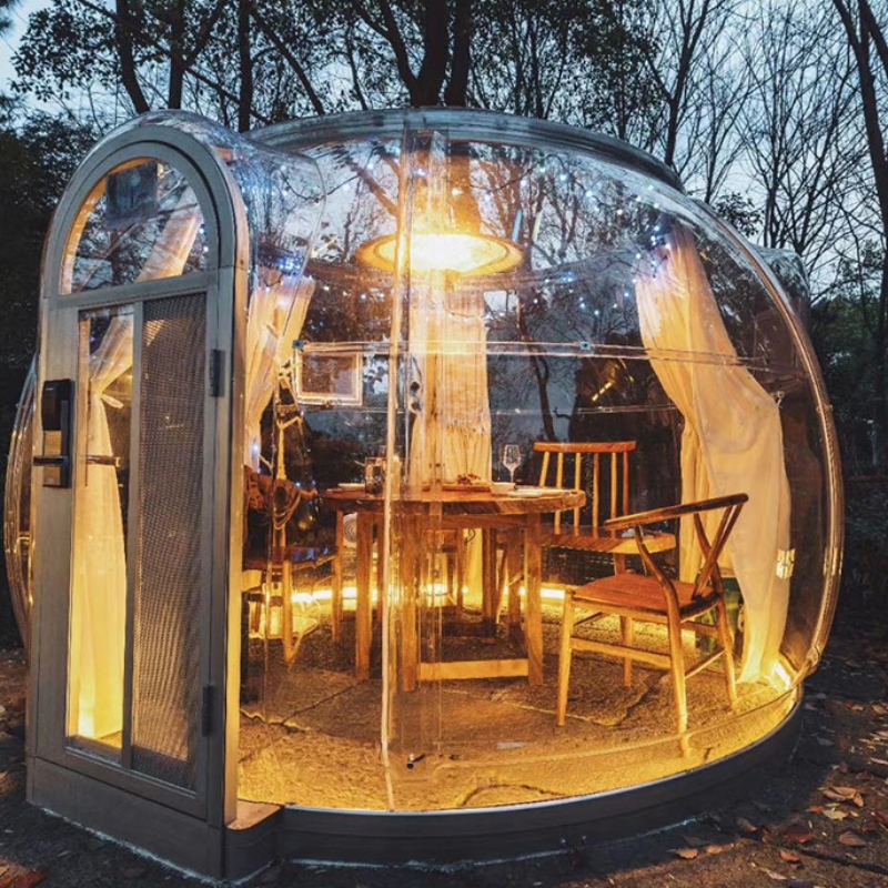 3.3 meter økonomisk gennemsigtigt kuppeletelt geodesisk udendørs campingkuppeltelt til resorthotel, camping, udendørs aktiviteter