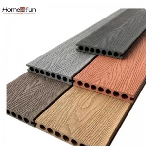 2022 nye 3D WPC Decking Wood Plastic Composite PE Udendørs hul massiv Decking Gulv Antiseptisk