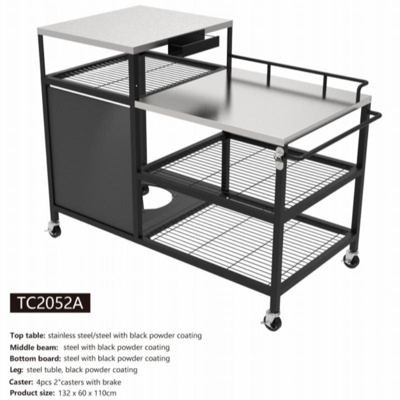 Multifunktionel Aftagelig Køkkenhylde Organizer Opbevaring Rack Køkken arbejdsbord 2Pcs 6 tommer PE hjul