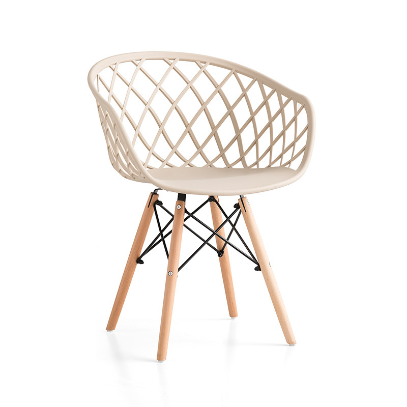 Hot Sale Nordic Design Style Restaurant Heavy Duty Hvid Spisestue Plastic Stol med træben