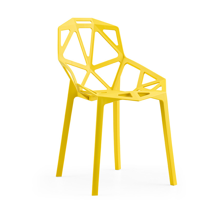 Til indendørs udendørs enkle design moderne look buet ryg plast spisestole