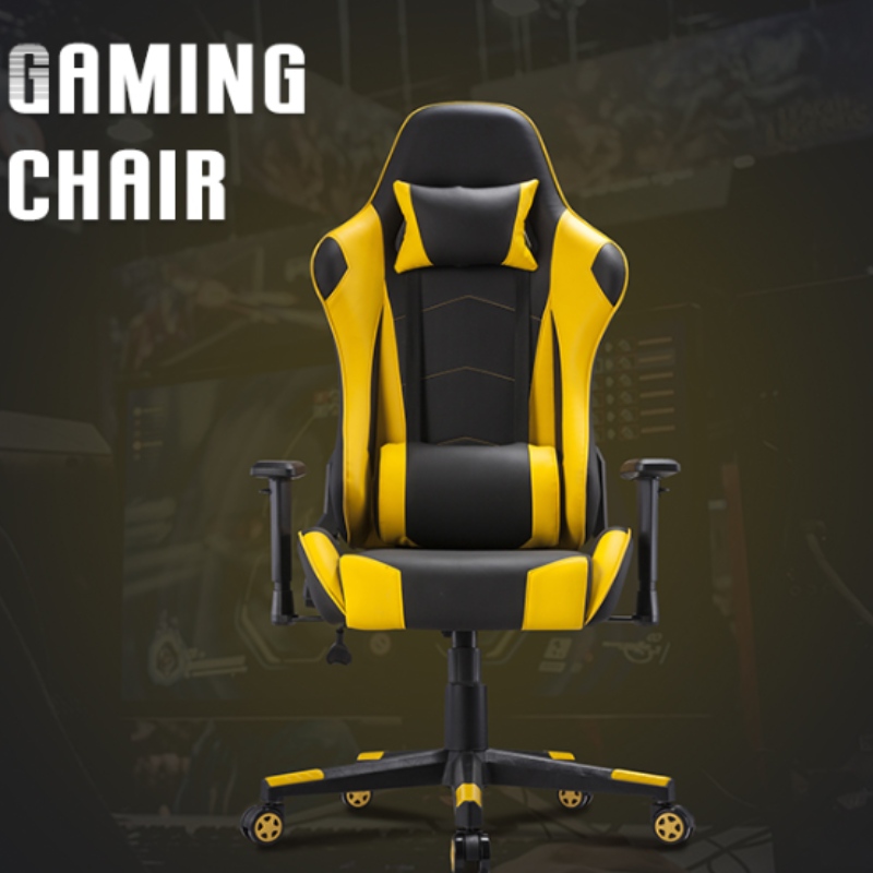 Gamer Pu Leather Racing Gaming Stol sammenklappeligt stol Gaming Office Compute Gaming Stol med LED -lys