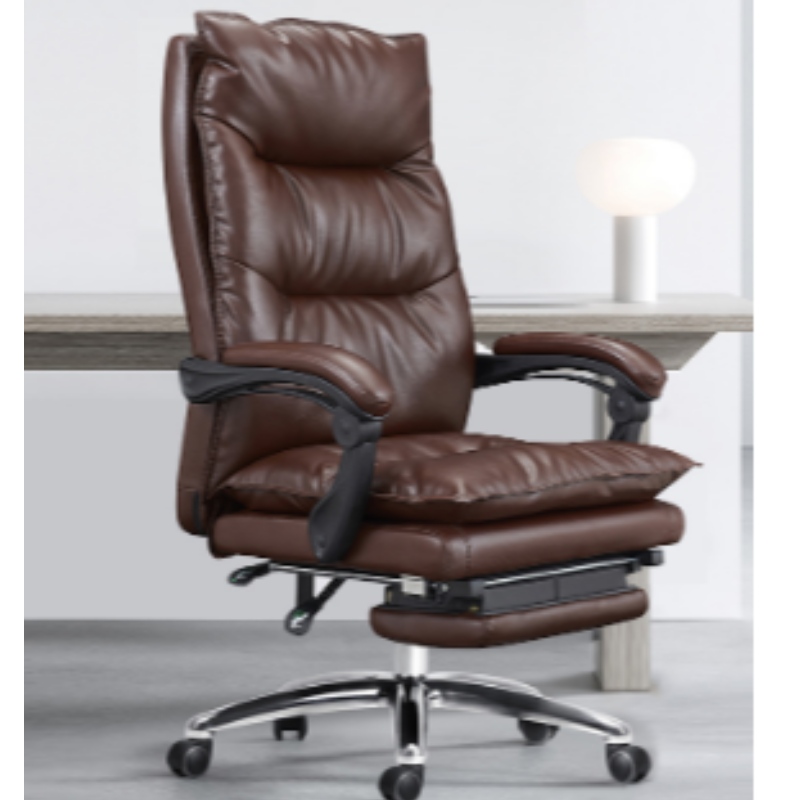 Justerbar sort klassisk udøvende PU China Office læder stol Luksus drejelig med armlænet højt ryg PU -læder